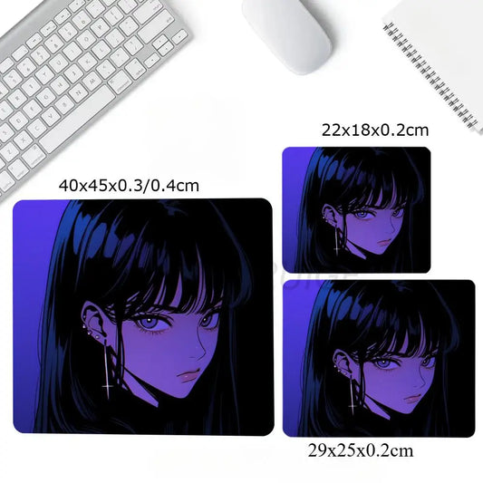 Anime Gaming Mouse Pad – Non-Slip Rubber Base, Stitched Edges, Multiple Sizes