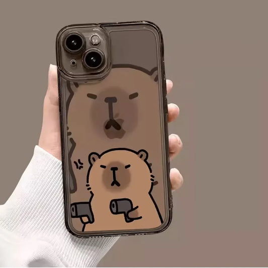 Cute cartoon capybara shockproof iPhone case slim lightweight cover - view 2