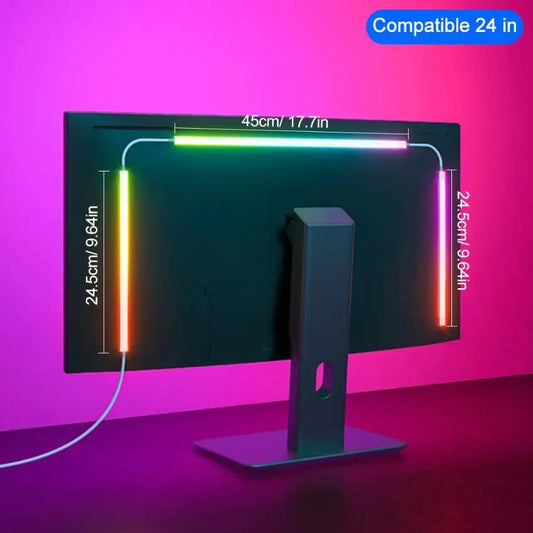 RGBIC LED strip lights PC monitor app controlled music sync 24-34 inch gaming room - view 2