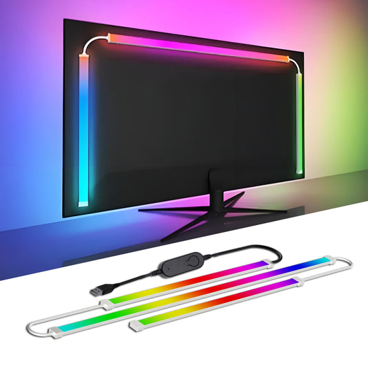 RGBIC LED strip lights PC monitor app controlled music sync 24-34 inch gaming room