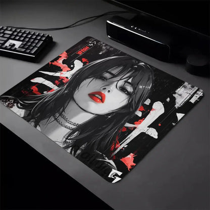 Anime Gaming Mouse Pad – Non-Slip Rubber Base, Stitched Edges, Multiple Sizes