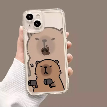 Cute Capybara Phone Case for iPhone – Shockproof, Slim Fit, Adorable Cartoon Design for iPhone 7 to 17 Series