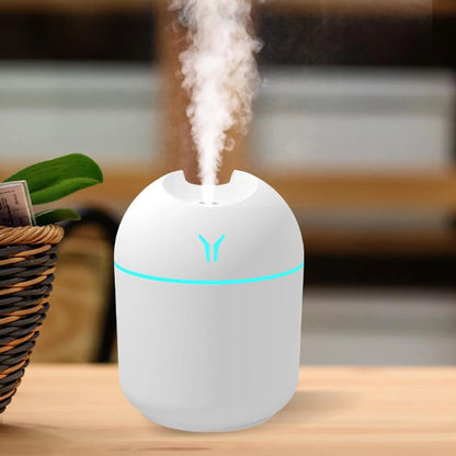 Mini USB Humidifier & Aroma Diffuser – LED Color Light, Ultrasonic Mist, Whisper-Quiet