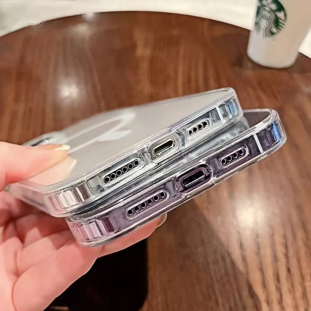 Clear transparent slim MagSafe iPhone case with magnetic wireless charging ring - view 2