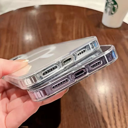 Clear transparent slim MagSafe iPhone case with magnetic wireless charging ring - view 2