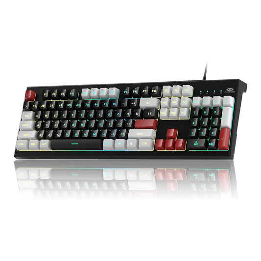 MageGee K2 RGB wired gaming keyboard 104 keys waterproof ergonomic backlit PC laptop