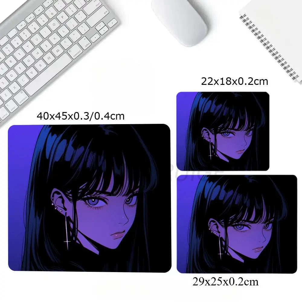 Anime Gaming Mouse Pad – Non-Slip Rubber Base, Stitched Edges, Multiple Sizes