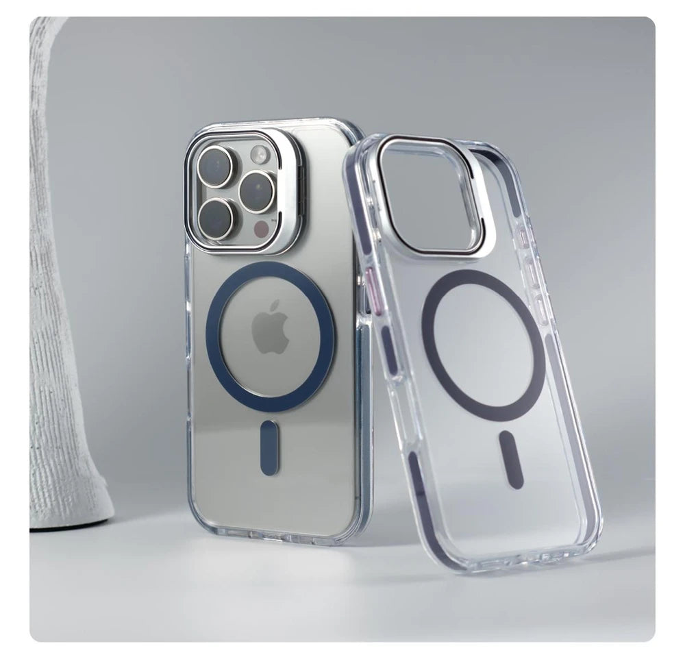 Clear MagSafe compatible shockproof bumper iPhone case with camera lens protection - view 2
