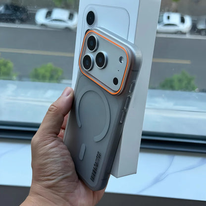 Matte translucent barcode MagSafe iPhone case slim fingerprint-resistant unique design