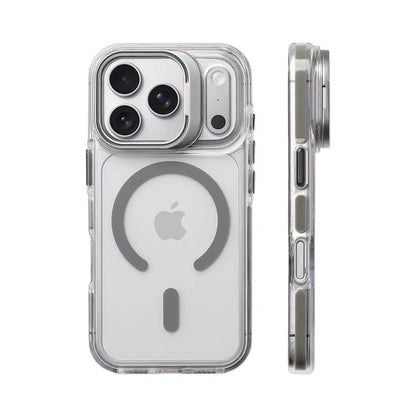 Clear Magnetic Bumper iPhone Case – MagSafe Compatible, Shockproof, Lens Protection & Stand for iPhone 12 to 17 Series