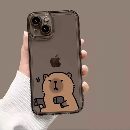 Cute Capybara Phone Case for iPhone – Shockproof, Slim Fit, Adorable Cartoon Design for iPhone 7 to 17 Series