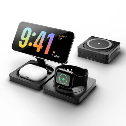 3-in-1 foldable MagSafe wireless charging station for iPhone Apple Watch and AirPods