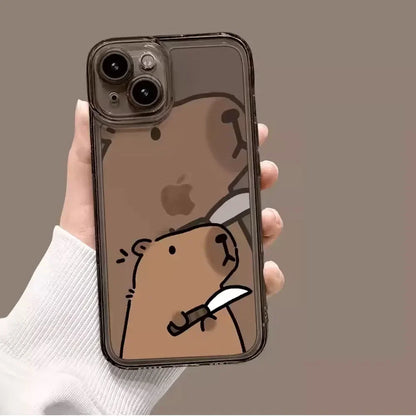 Cute Capybara Phone Case for iPhone – Shockproof, Slim Fit, Adorable Cartoon Design for iPhone 7 to 17 Series