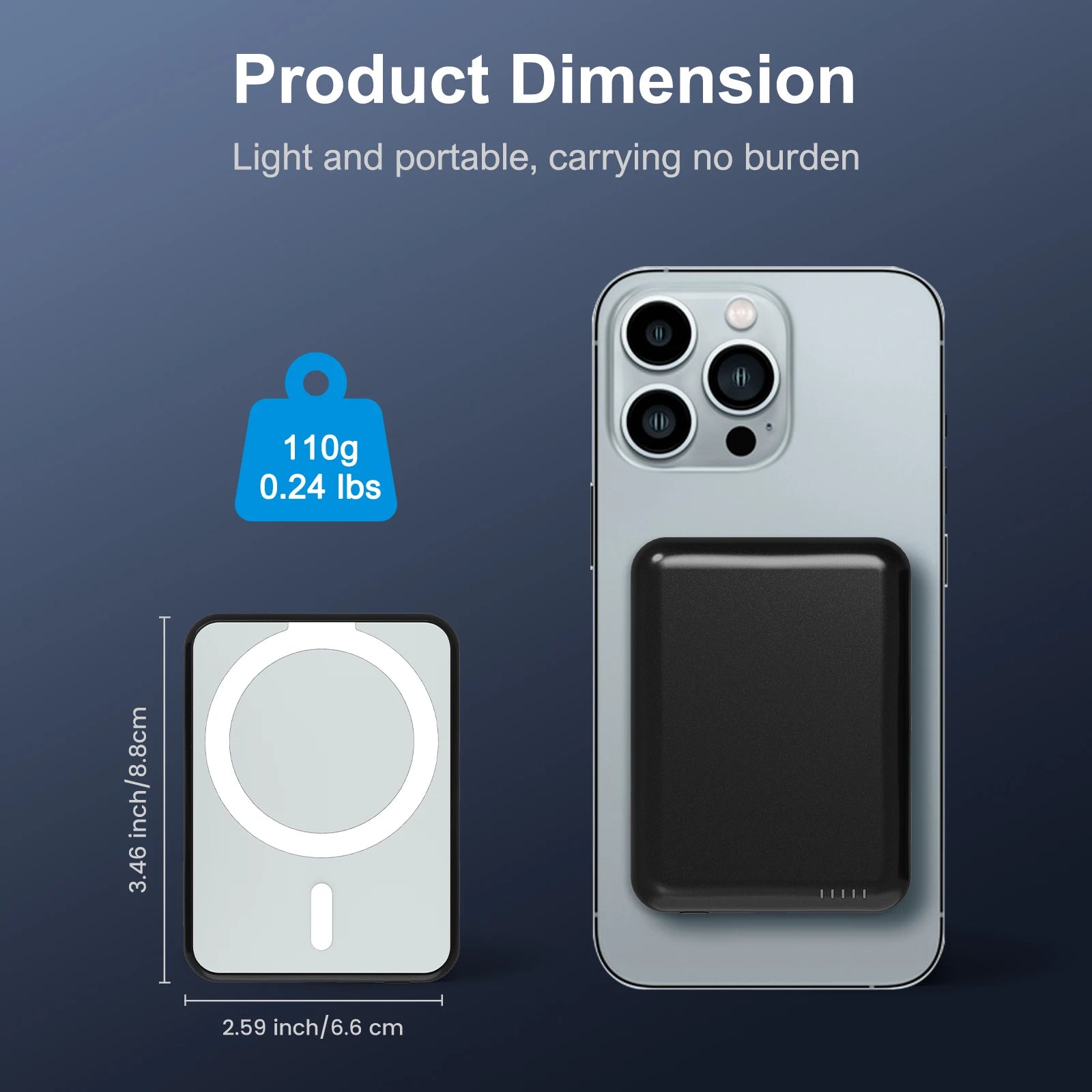 MagSafe 5000mAh magnetic power bank 20W fast wireless charging portable iPhone USB-C - view 2