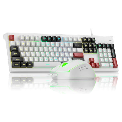 MageGee K2 RGB Wired Keyboard – 104 Keys, Ergonomic, Waterproof, Plug & Play for PC & Laptop